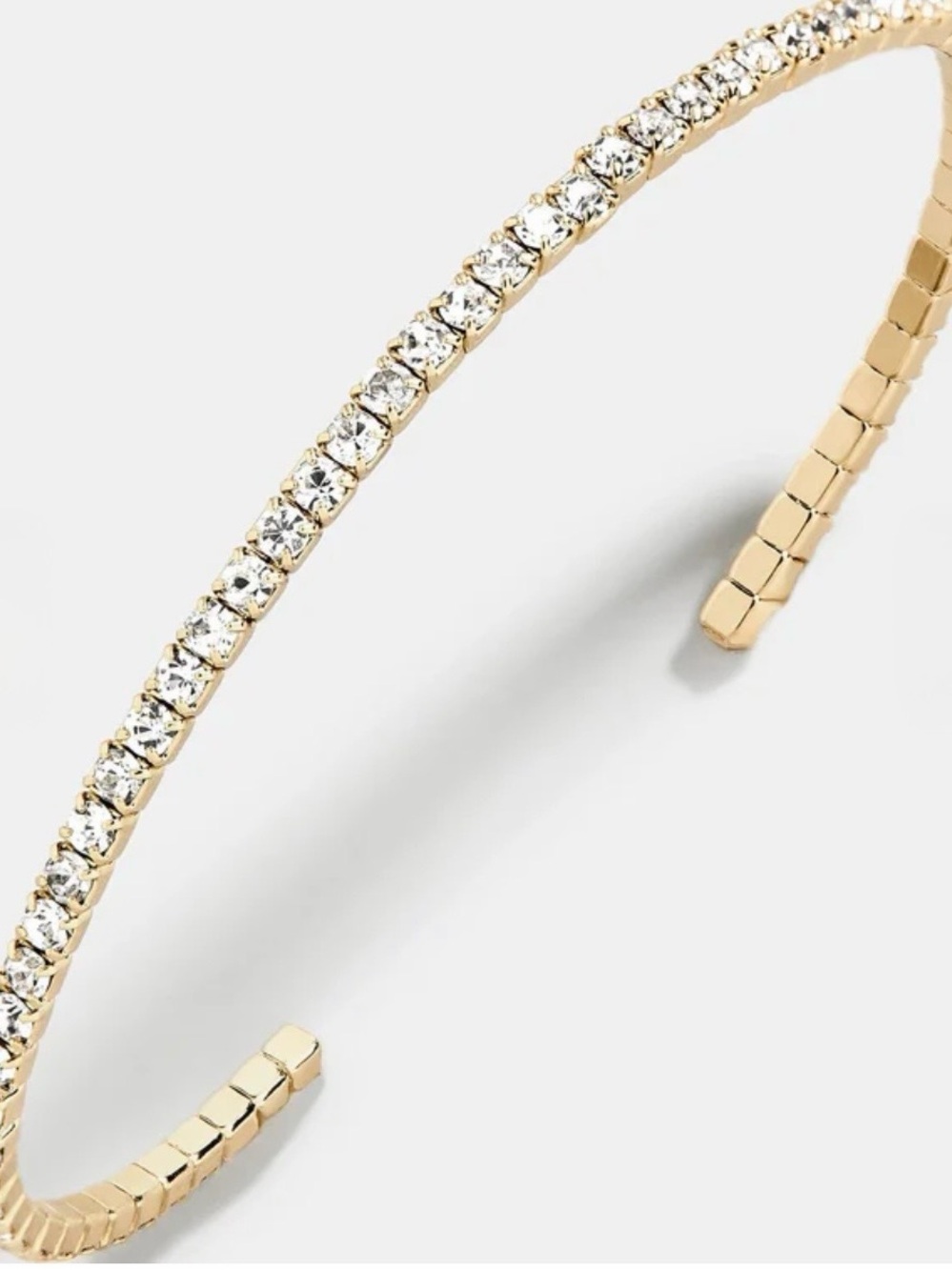 BaubleBar Gold Open Crystal-Accented Cuff Bracelet - Picture 5 of 5
